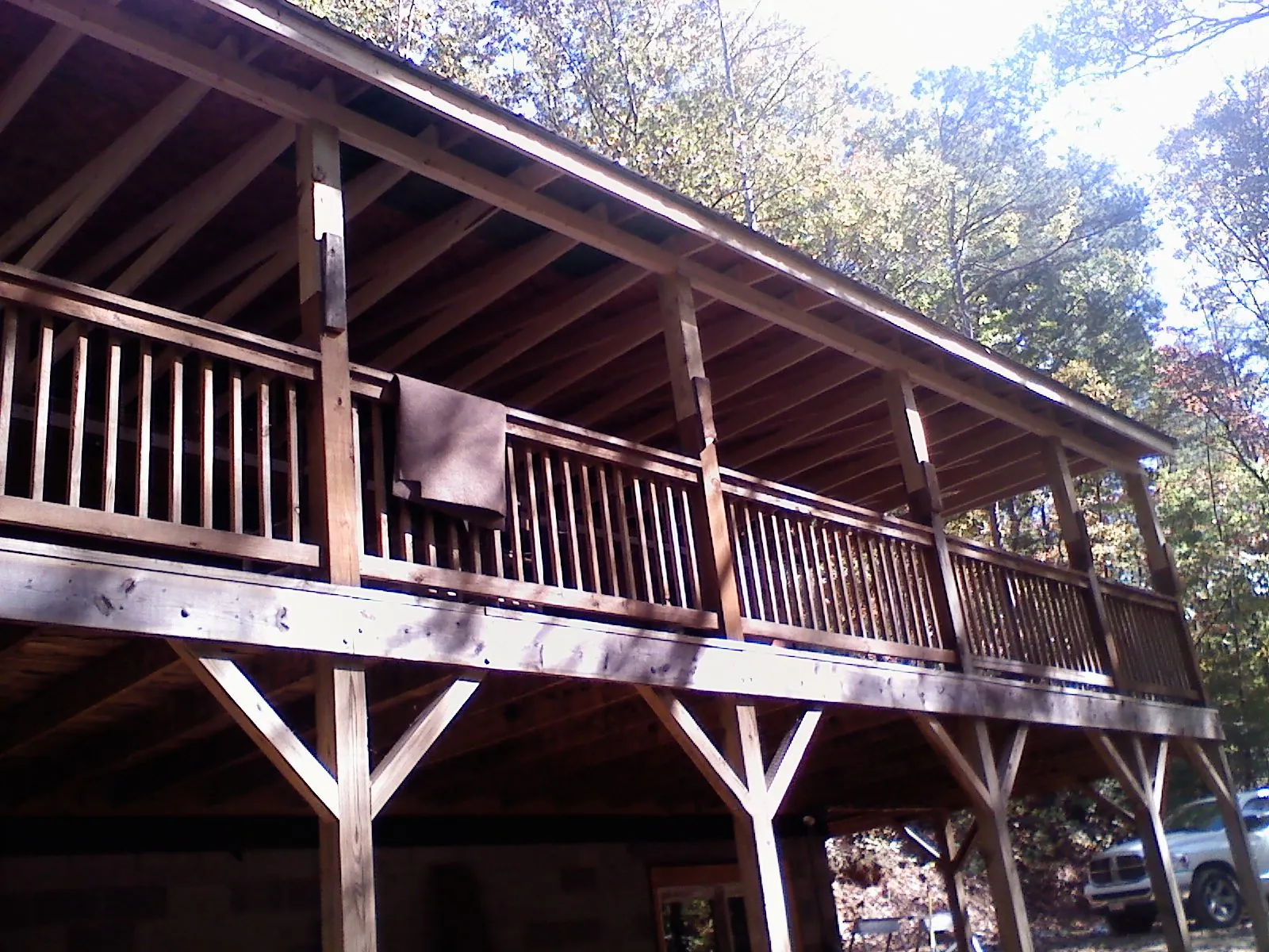 Timber framing under a new elevated porch and deck — Roof Leak Repair in Calabasas by Roofing Brothers